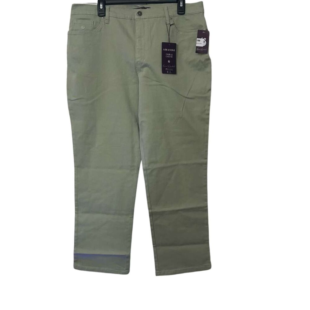 Gloria Vanderbilt Straight Leg Jeans Light Fern Amanda Womens Size 18 Short New